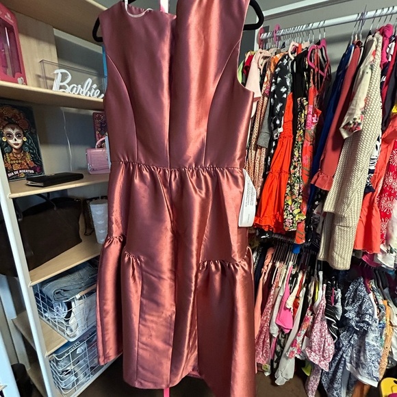 Kate Unger formal Elegant Pink Satin Dress. NWT. No belt - Picture 9 of 14